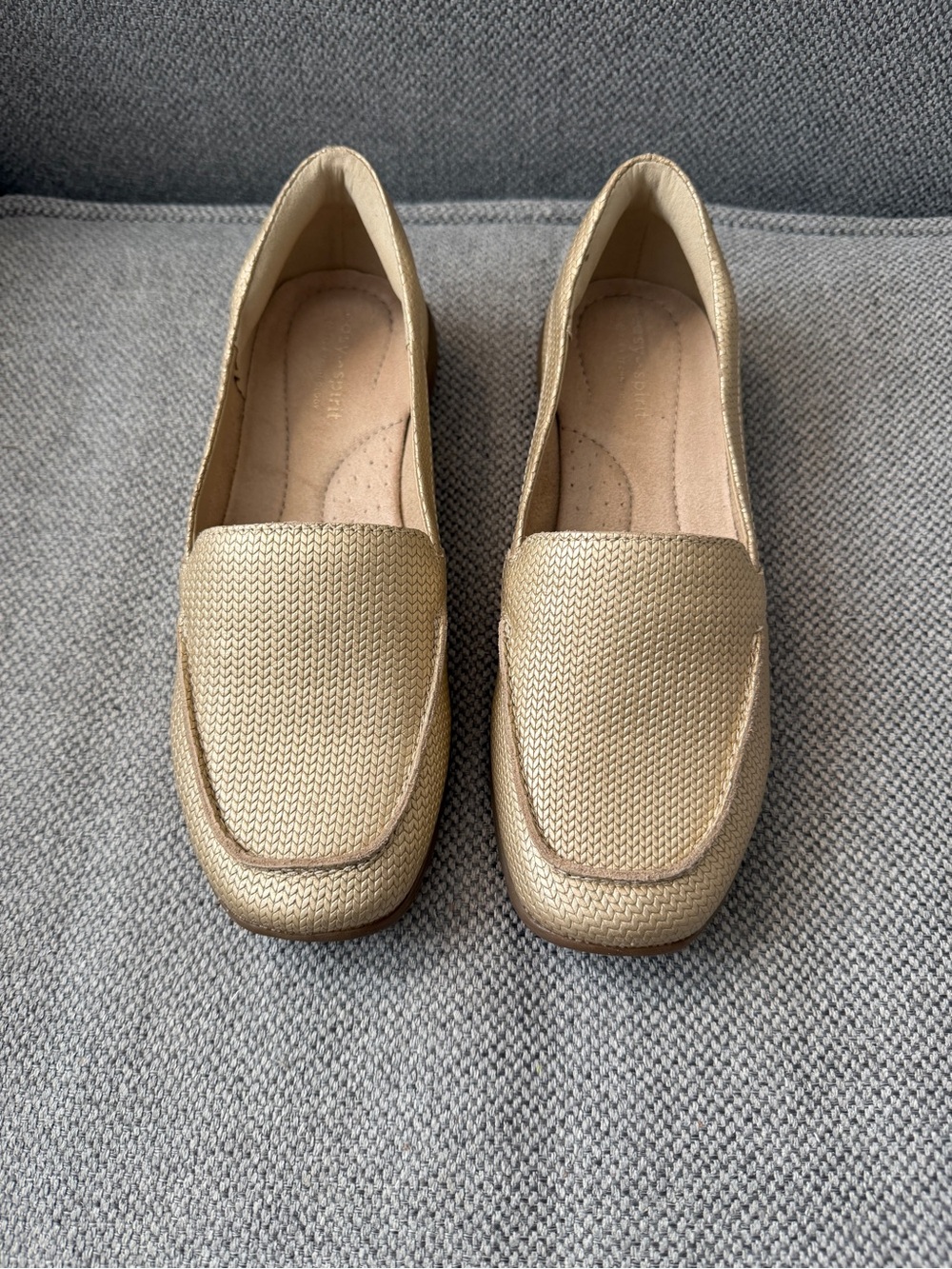 Easy Spirit Metallic Gold Slip-On Loafers